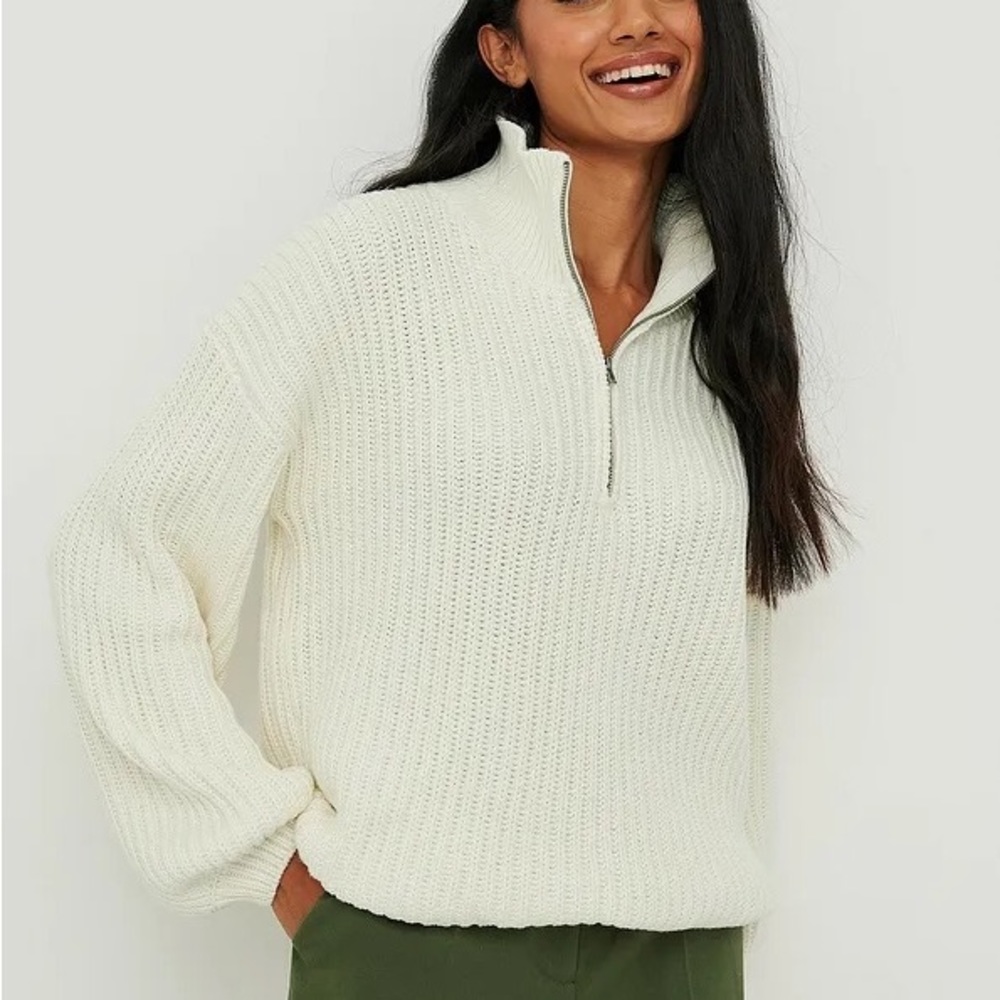 NAKD High Neck Zipped Knitted Sweater